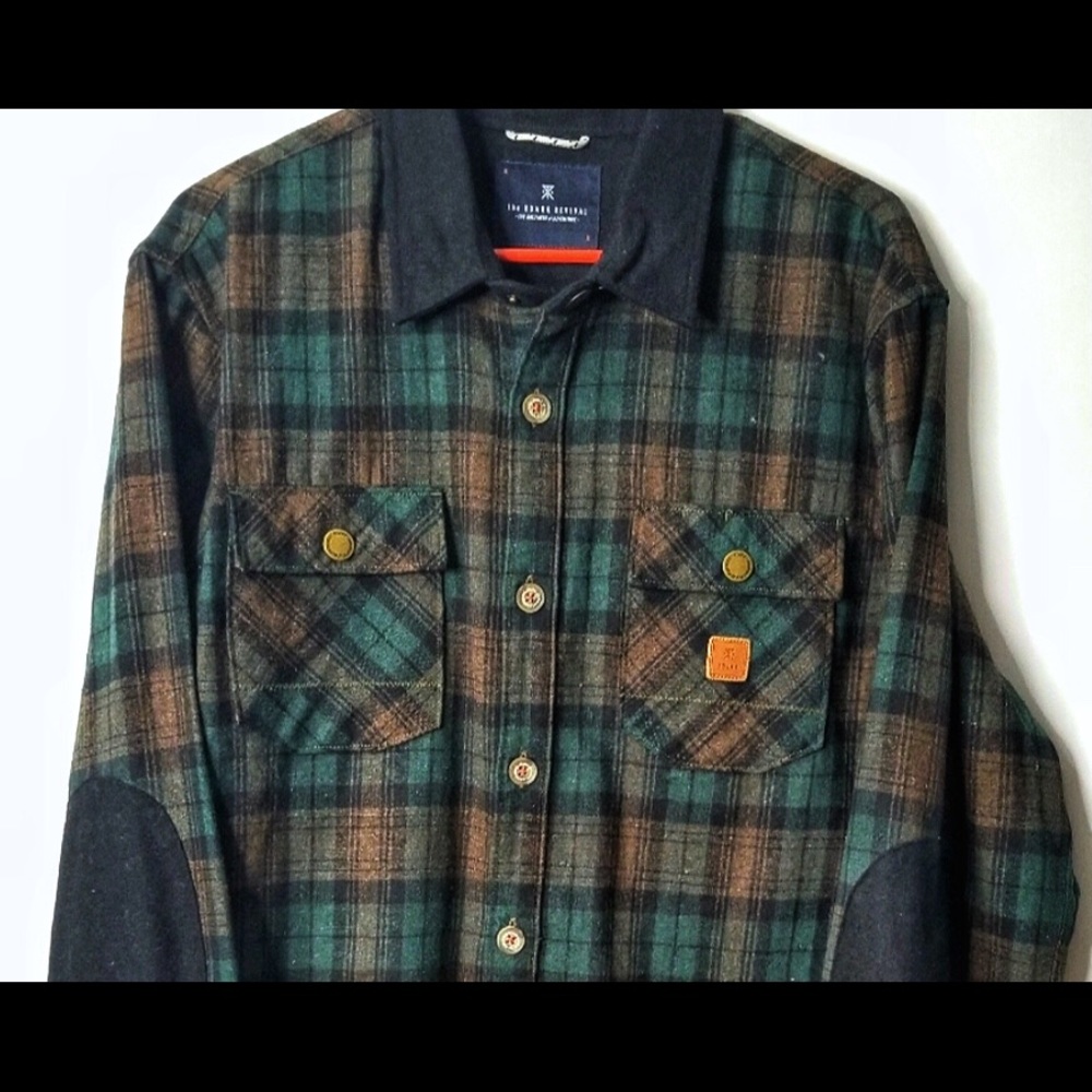 Roark Revival Wool Blend Flannel Shirt Jacket XL